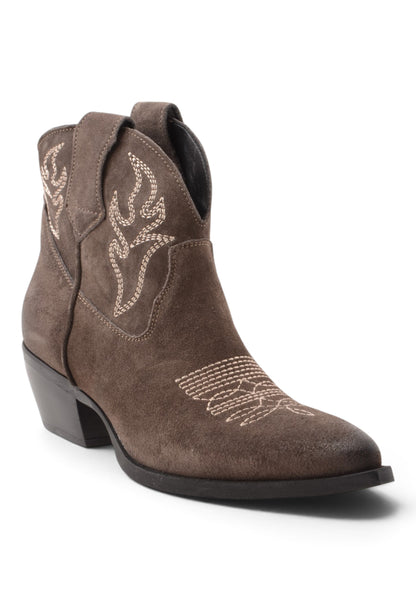 DIVINE FOLLIE - Stivaletto Texano Con Ricami Carbone