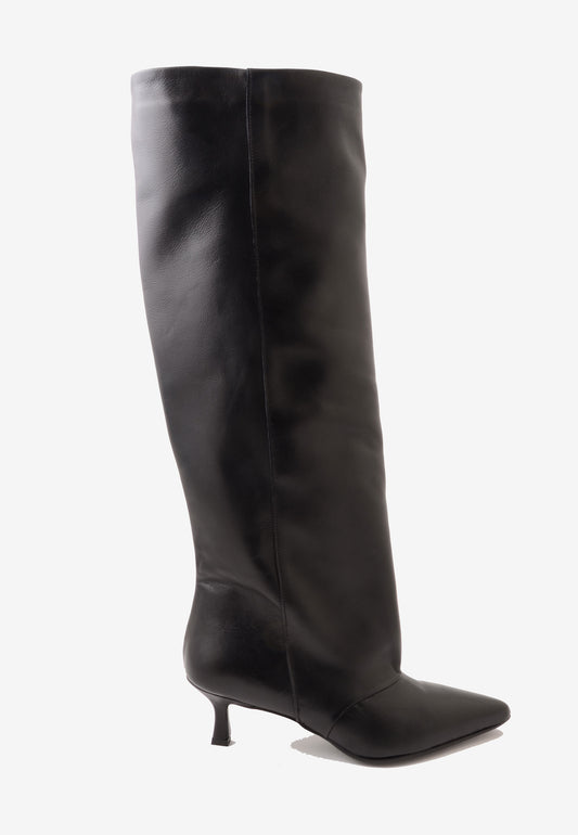 DIVINE FOLLIE - Stivale Alto Tacco Basso Nero