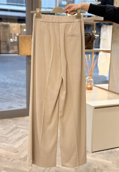 MARYLEY - Pantalone A Palazzo Spinato Sabbia