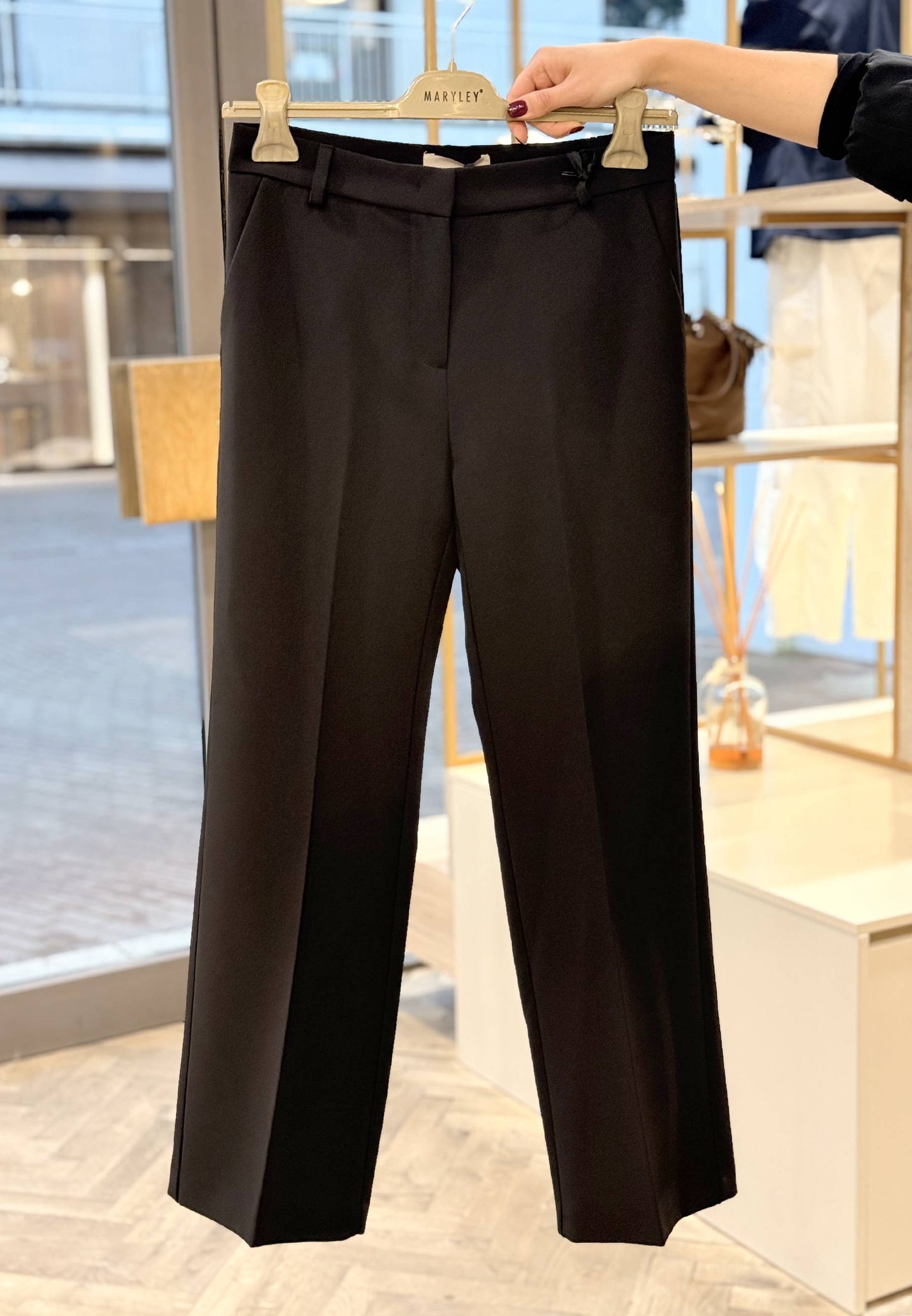 MARYLEY - Pantalone A Gamba Dritta Nero