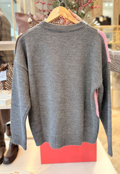 MOTEL - Pullover Rombi Rosa Lime