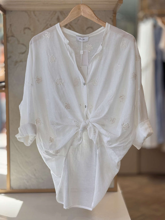 MOTEL - Camicia Ricamo Paillettes Sbollito