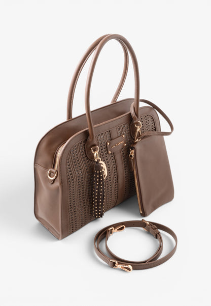 LA CARRIE - Borsa A Mano Intrecciata Marrone