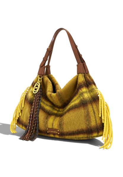 LA CARRIE - Borsa Shopper Kerala Tartan Giallo