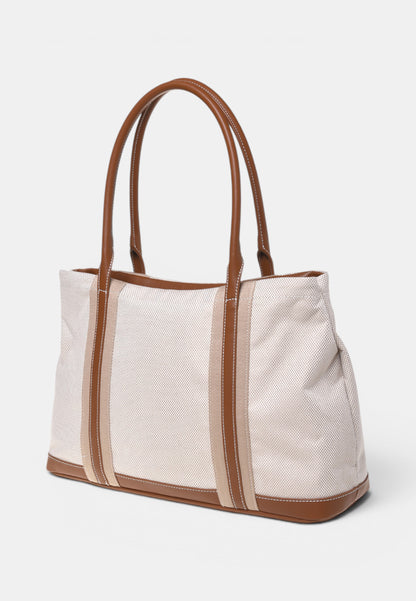LOVE MOSCHINO - Shopping Bag In Canvas Cuoio