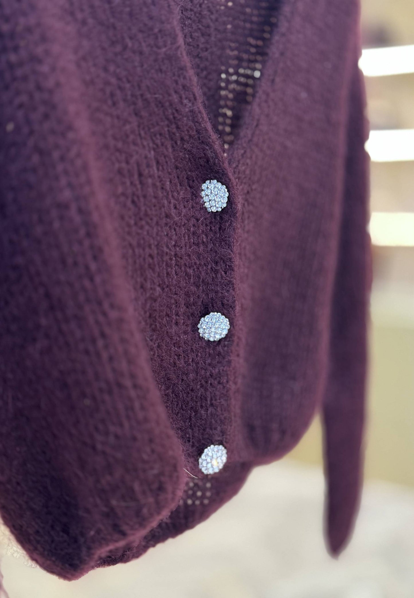 LE STREGHE - Cardigan In Mohair Vino