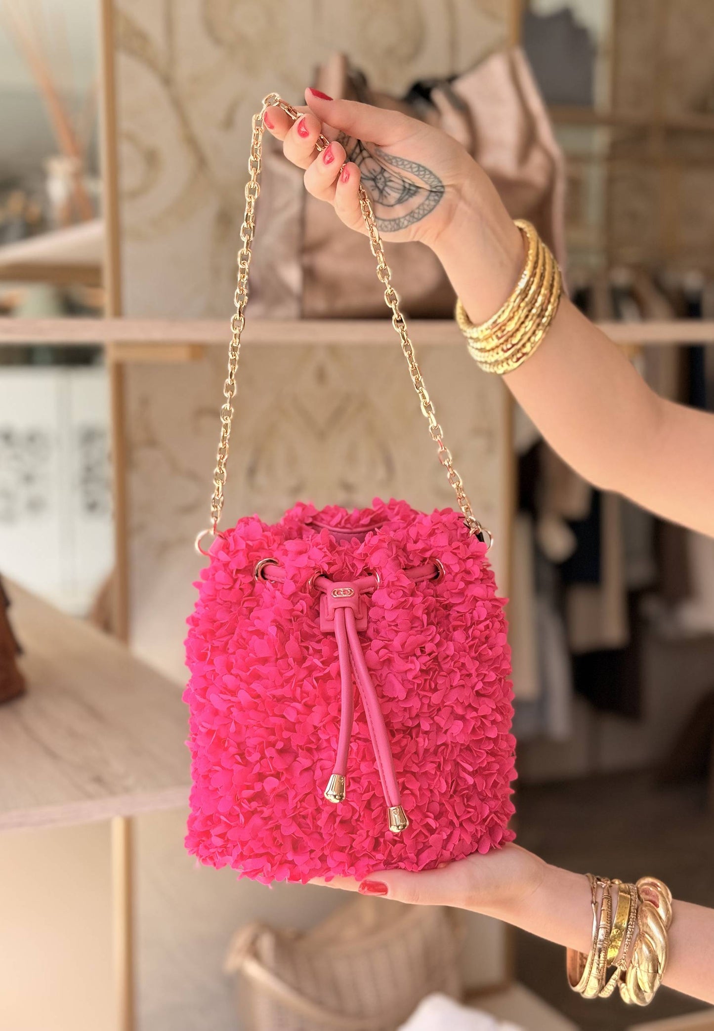 LA CARRIE - Secchiello in Chiffon "Night Edition" Fuxia