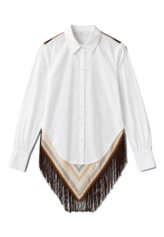 MOTEL- Camicia Foulard Frange Cioccolato