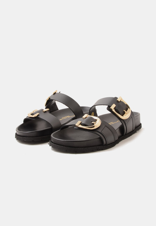 DIVINE FOLLIE - Ciabatta Fibbie Nappa Nero