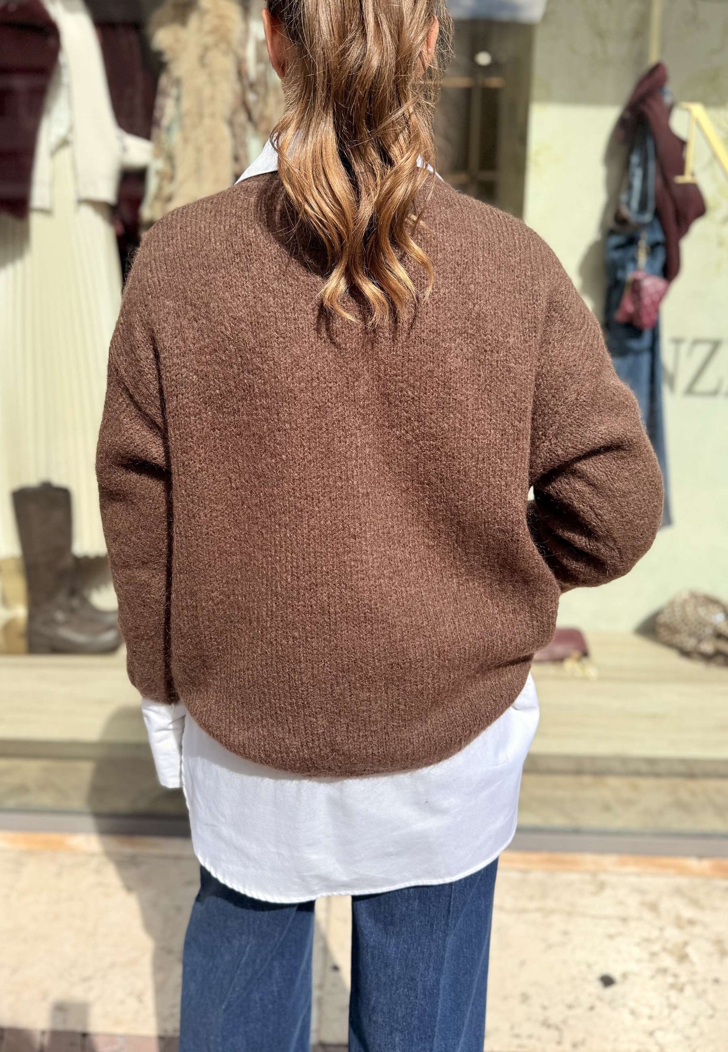 NUNZIA - Cardigan In Mohair Gioiello Moro