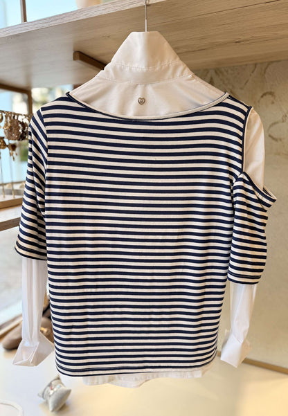 MARYLEY - Maglia Righe Blu