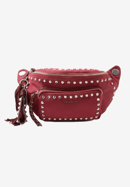LA CARRIE - Marsupio Dark Nylon Borchie Cherry