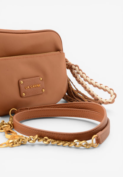 LA CARRIE - Borsetta a Tracolla DARK NYLON Cuoio