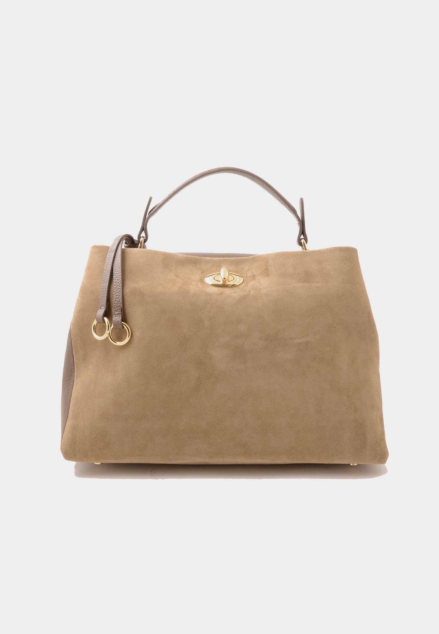 NUNZIA - Borsa A Mano Camoscio Beige