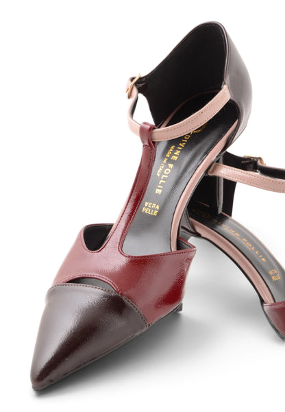 DIVINE FOLLIE - Décolleté T-Strap Bordeaux