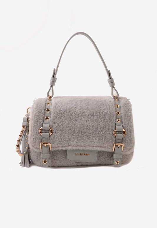 LA CARRIE - Shopping Bag Teddy Grigio