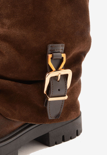 DIVINE FOLLIE - Stivale Risvolto Camoscio Tmoro