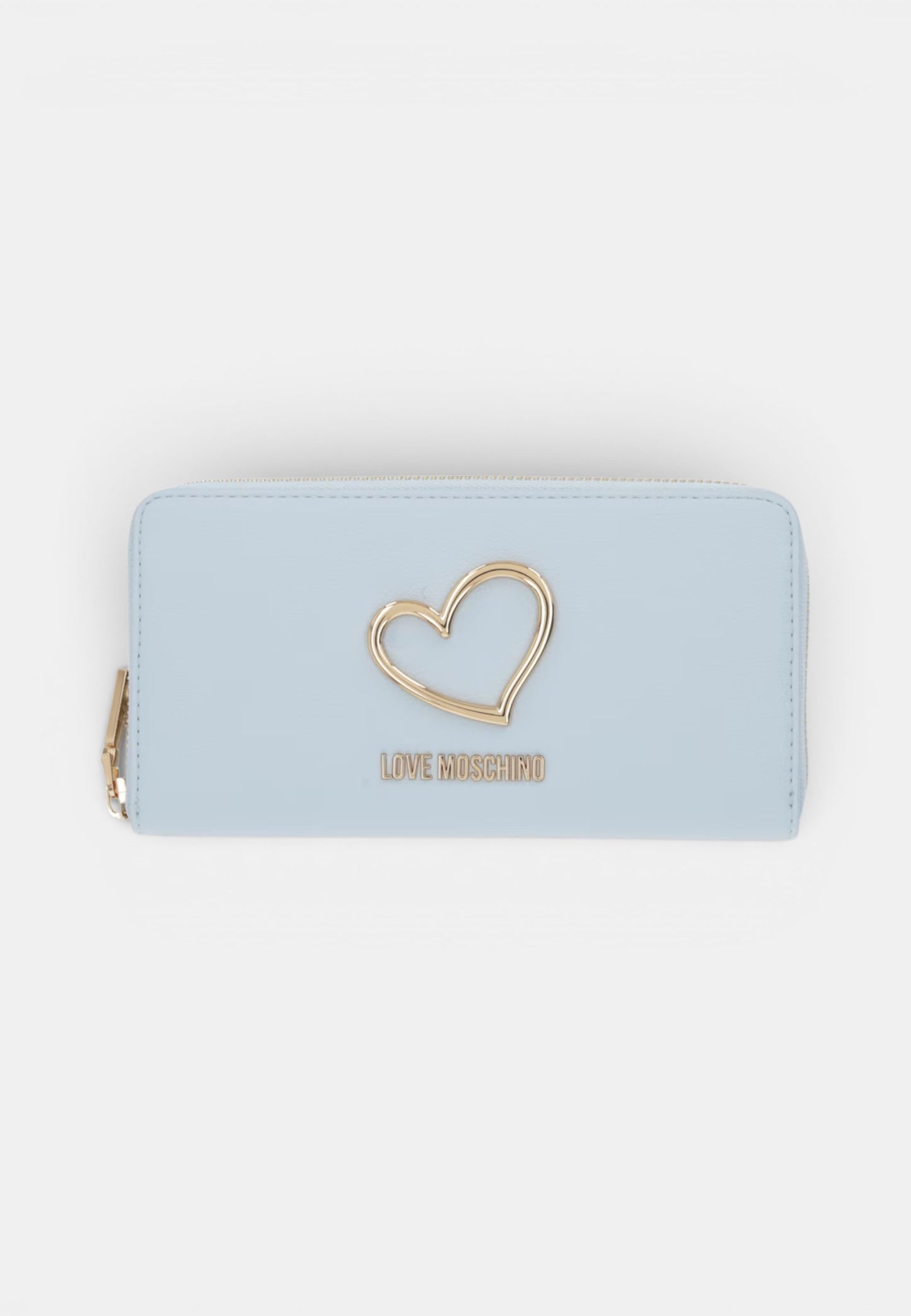 LOVE MOSCHINO - Portafoglio Zip Around Cuore Celeste