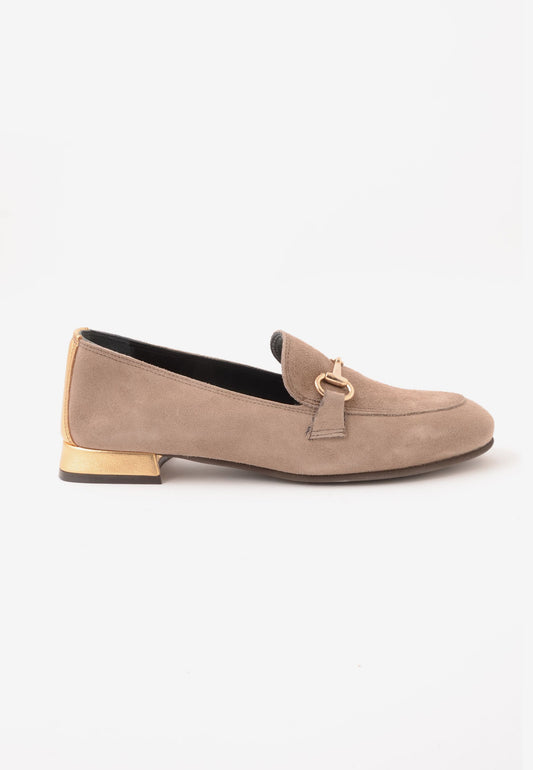 DIVINE FOLLIE - Mocassino Morsetto Camoscio Taupe