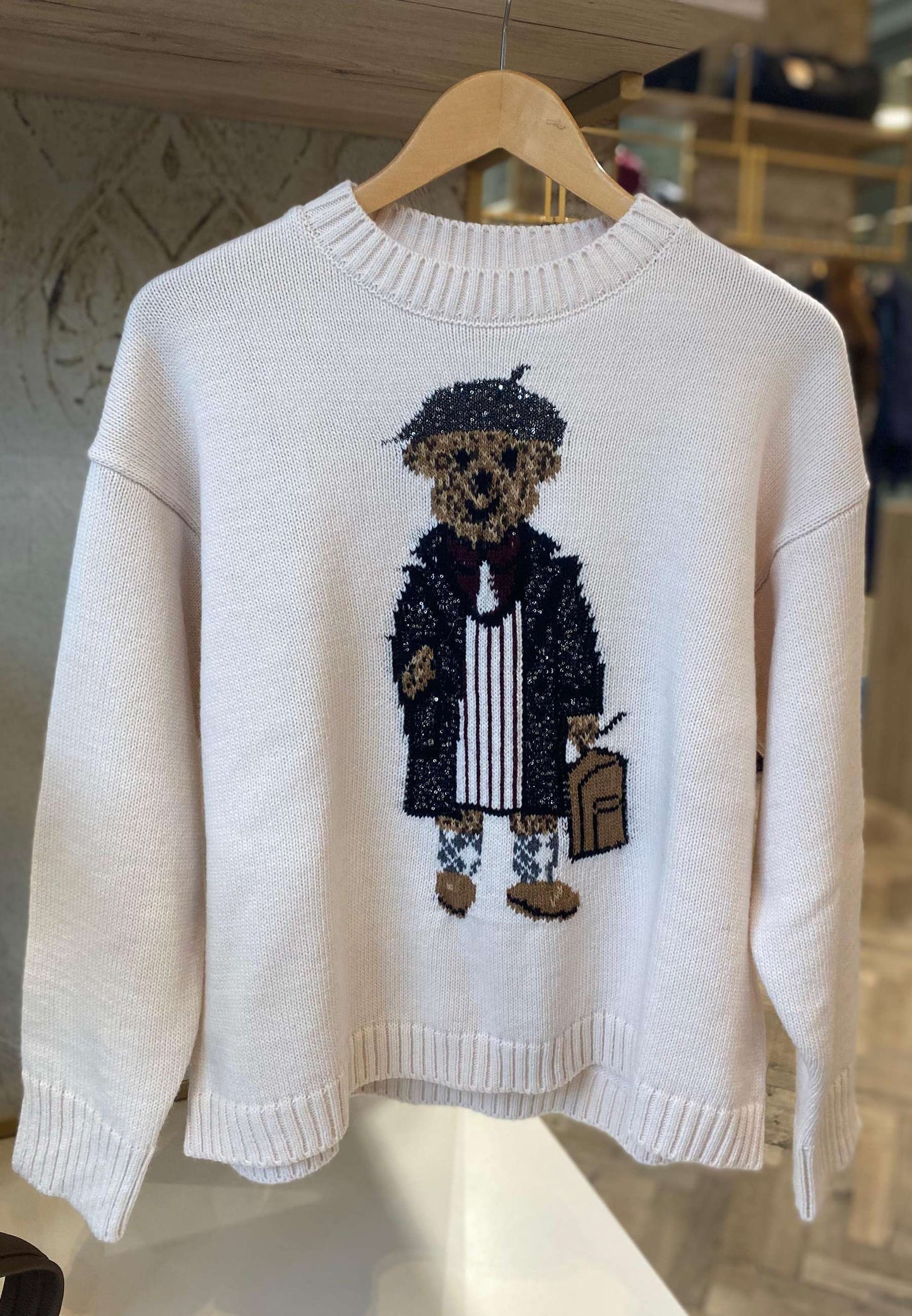 MOTEL - Maglioncino Orsetto Panna