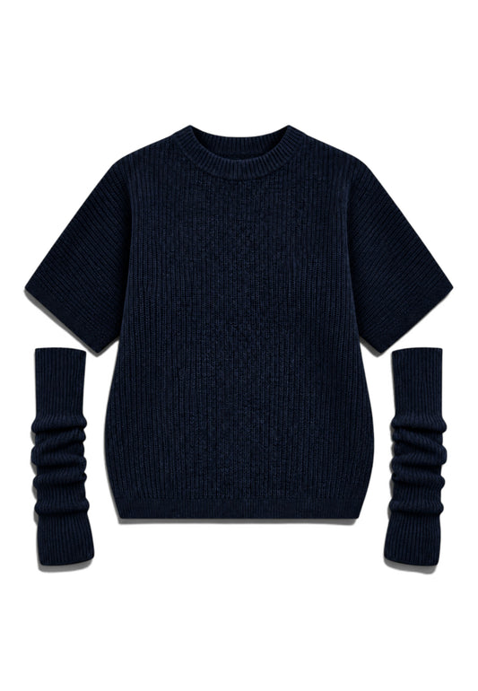 MOTEL - Maglioncino Manicotti Blu Navy