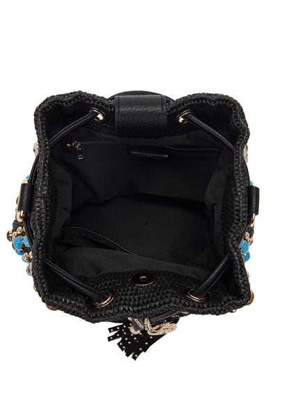 LA CARRIE - Secchiello Raffia Andromeda Nero