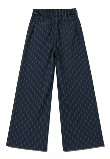 MOTEL - Pantalone Largo Gessato Blu