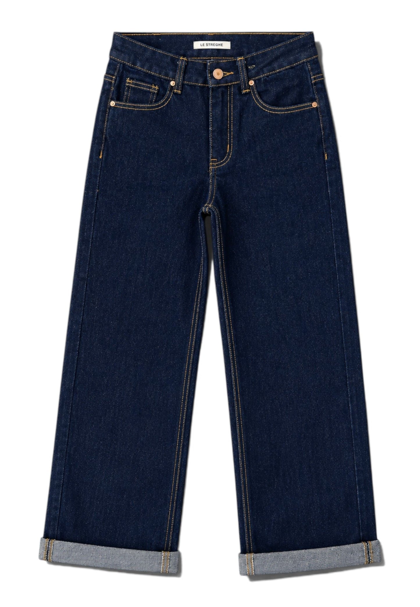 LE STREGHE - Jeans Con Risvolto Denim Scuro
