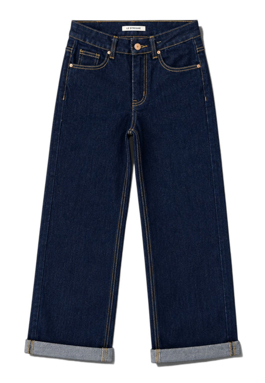 LE STREGHE - Jeans Con Risvolto Denim Scuro