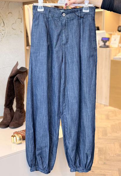 PLEASE - Jeans Baloon Elastico Blu Denim