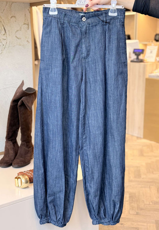 PLEASE - Jeans Baloon Elastico Blu Denim