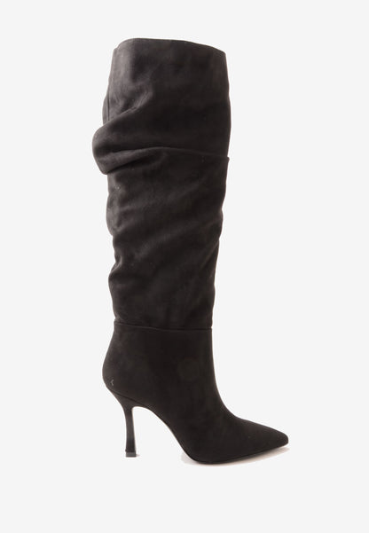 DIVINE FOLLIE - Stivale Camoscio Calza Nero