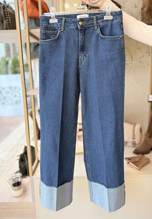 MOTEL - Jeans Con Risvolto Denim