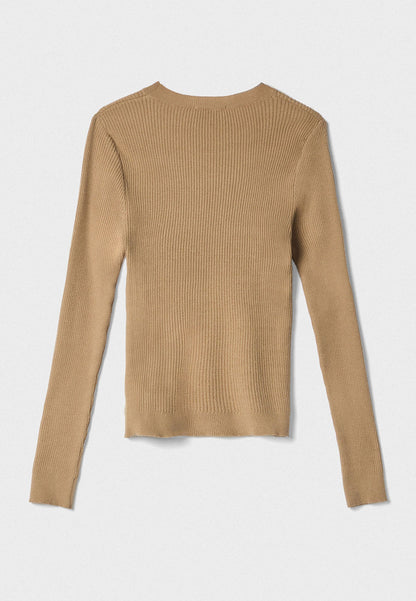 GAELLE - Pullover paricollo Cammello