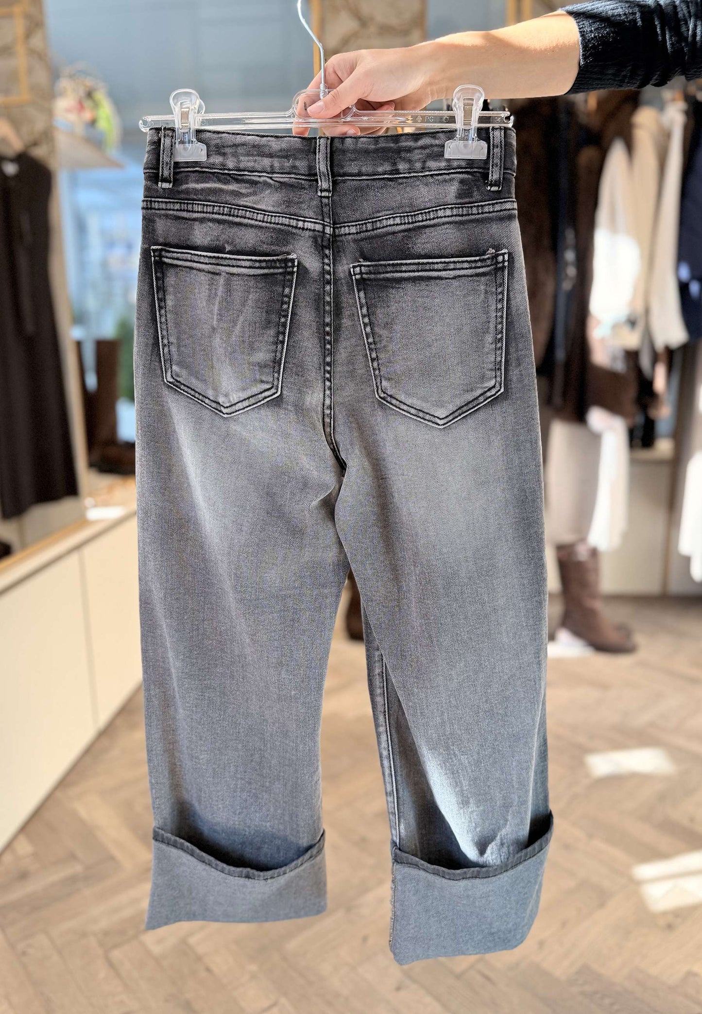 LE STREGHE - Jeans Con Risvolto Grigio