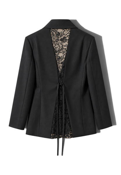 MINERVA - Blazer In Pizzo Nero