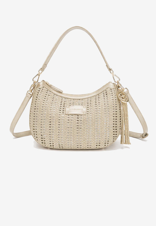LA CARRIE - Borsa Hobo Intrecciata Oro