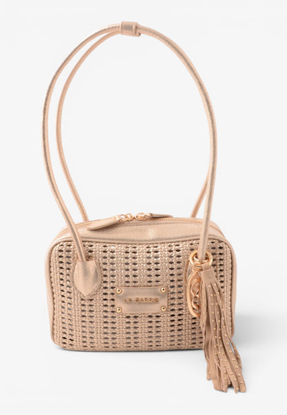 LA CARRIE - Borsa A Spalla Intrecciata Oro