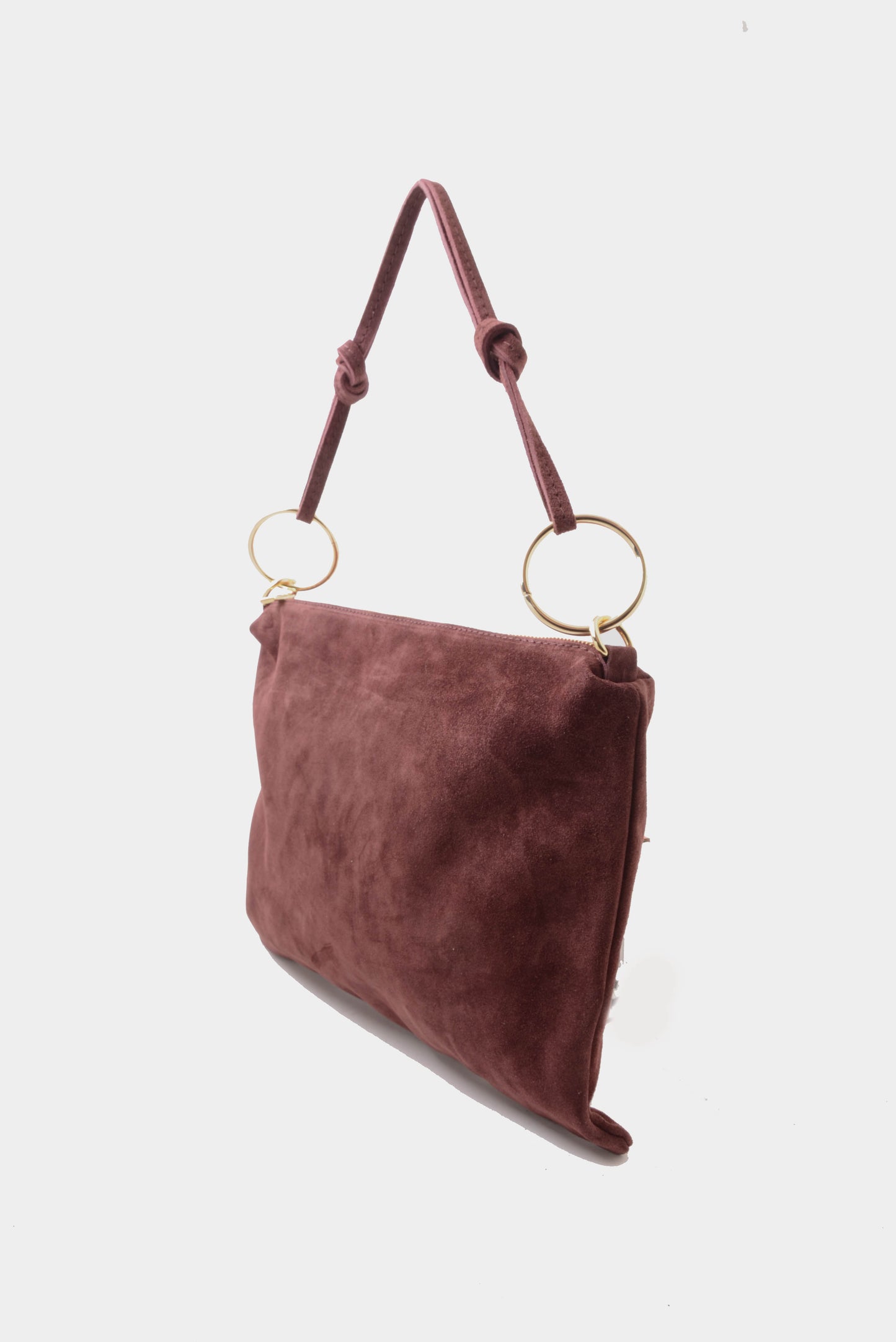 NUNZIA - Borsa A Spalla Camoscio Burgundy