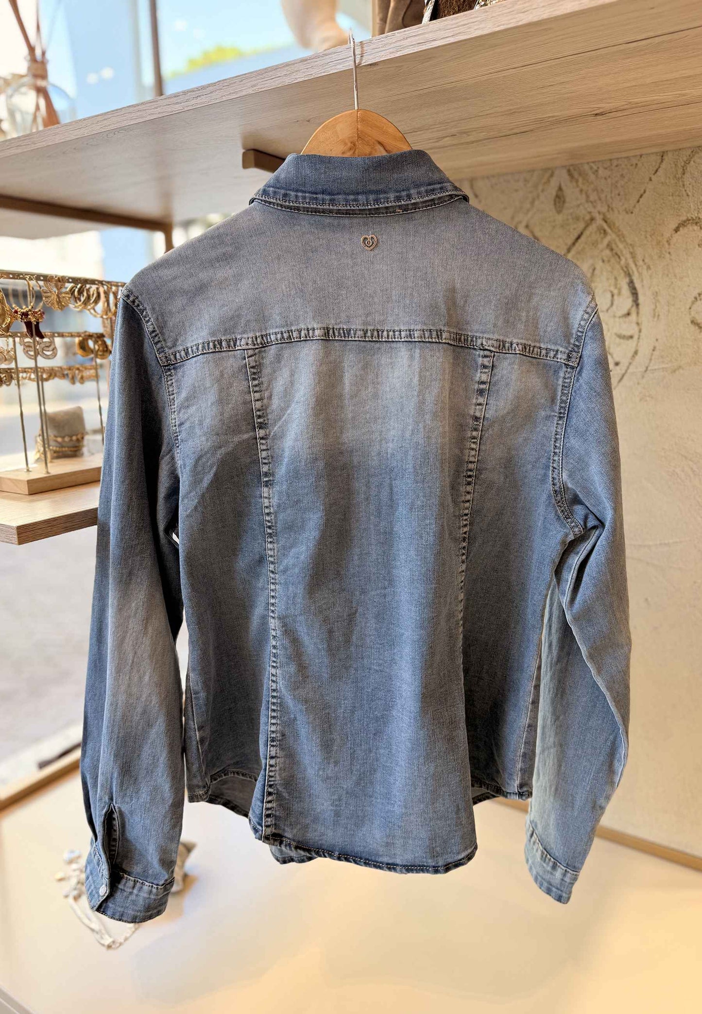 PLEASE - Camicia In Jeans Blu Denim