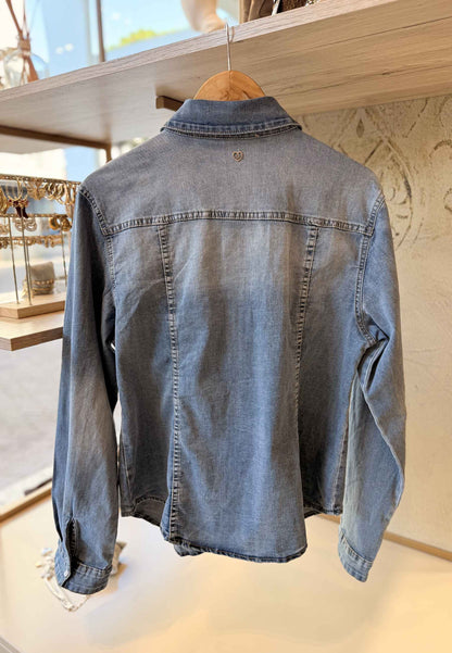 PLEASE - Camicia In Jeans Blu Denim