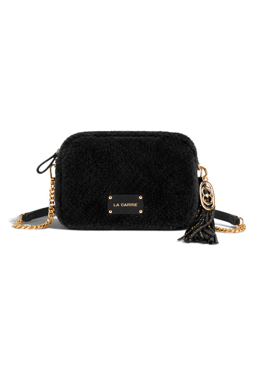 LA CARRIE - Borsa A Tracolla TEDDY ECO FUR Nero