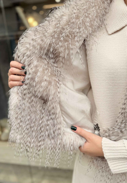 MOTEL - Gilet Ecopelliccia Pelo Lungo Grigio