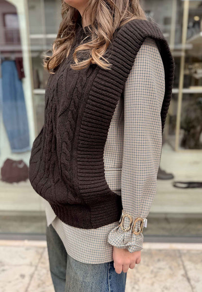 MOTEL - Maglia Smanicata Caffè