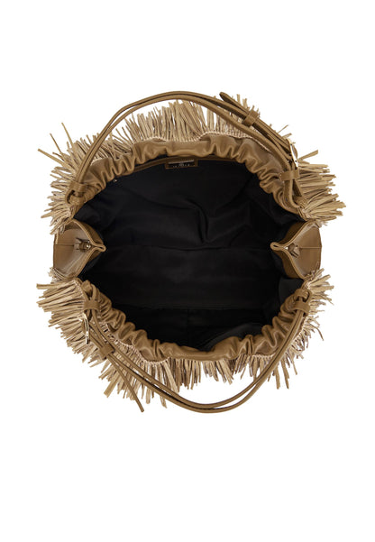LA CARRIE - Shopping Bag In Raffia Marrone