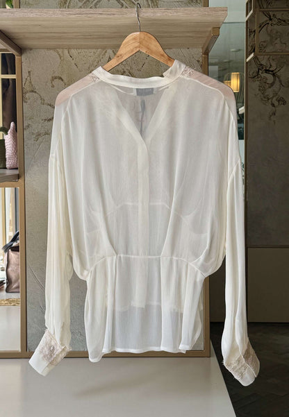 MARYLEY - Camicia Pizzo Avorio