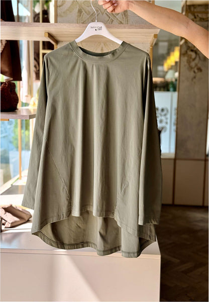 SUSY STAR CURVY - Completo Vela Blusa + Pantaloni Verde Militare