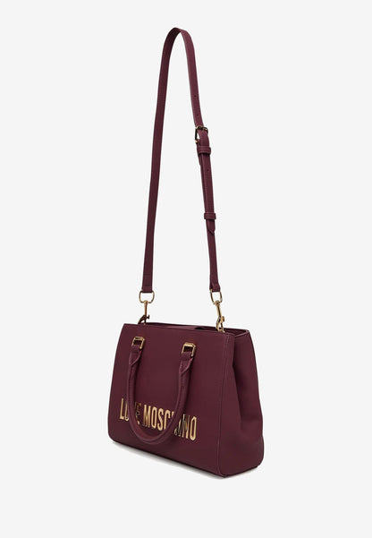 LOVE MOSCHINO - Borsa A Mano Lettering Soft Touch Vino