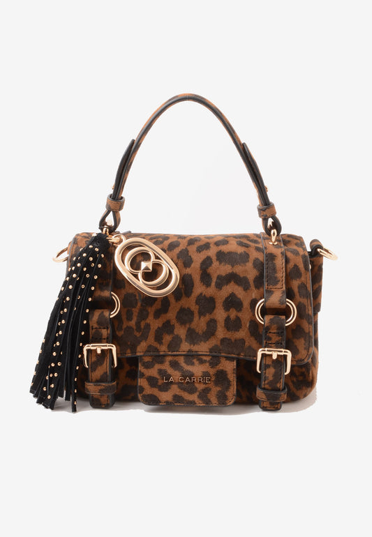 LA CARRIE - Borsa A Mano Animalier Leopardato