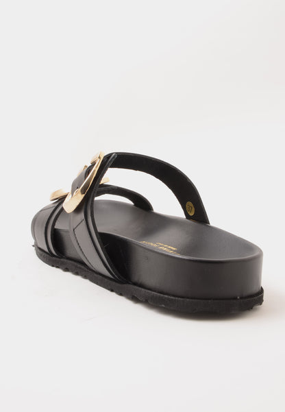 DIVINE FOLLIE - Ciabatta Fibbie Nappa Nero